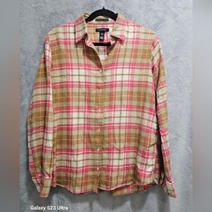 Lands End Portuguese Flannel Shirt Size M